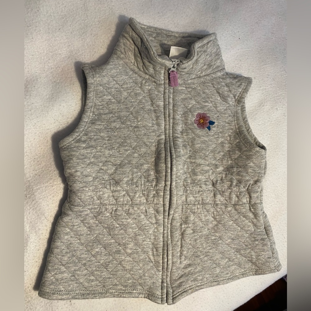 Carters Flower Embroidered Quilted Vest